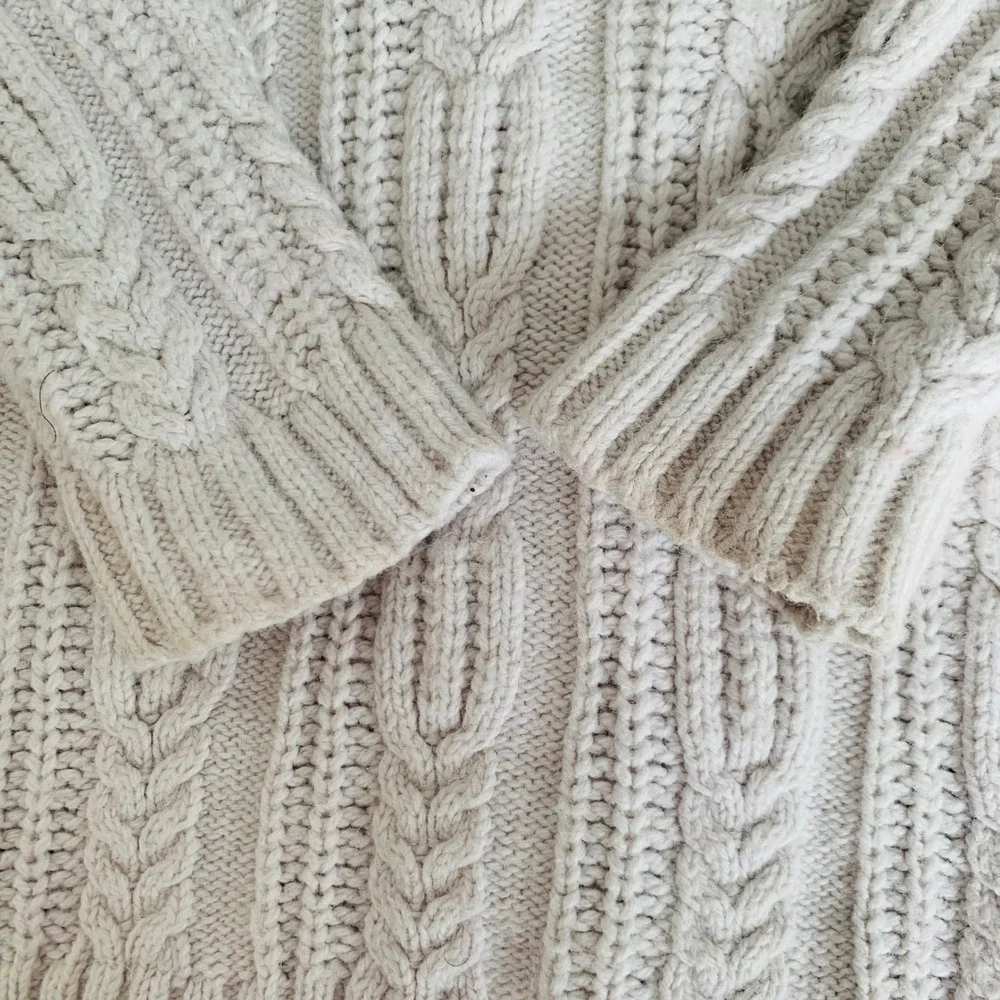 Janie and Jack Cardigan Sweater Cream 18-24 Months Open Cable‎ Knit Shawl Collar